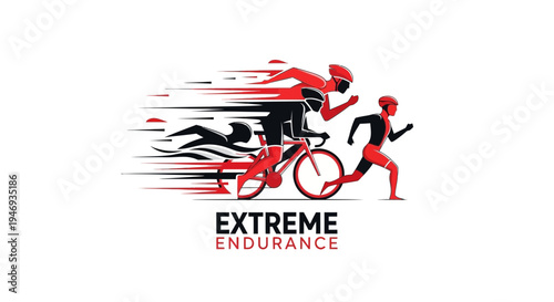Extreme Endurance: An Emblem of Athletic Prowess, Illustrating Triathlete Excellence