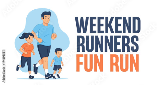 Family Running Together for a Fun Weekend Run, Enjoying a Healthy and Active Lifestyle