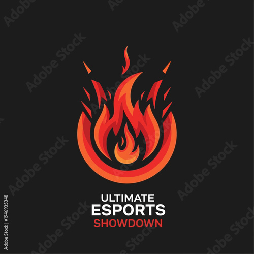 Fiery Emblem Design for Esports Tournament, Abstract Inferno Visual Identity, Gaming Logo