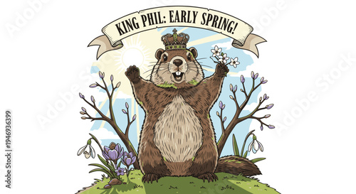Illustration of a bear wearing a crown.