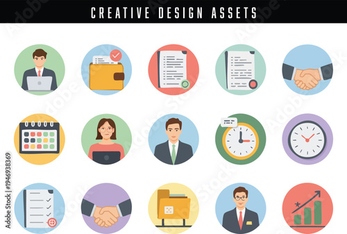 Collection of pixel art design assets for creative projects