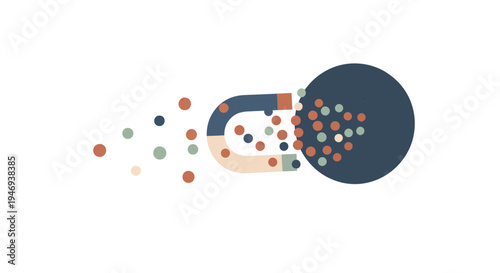 Magnet Attracting Colorful Metal Balls.