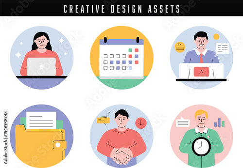 Collection of pixel art design assets for creative projects