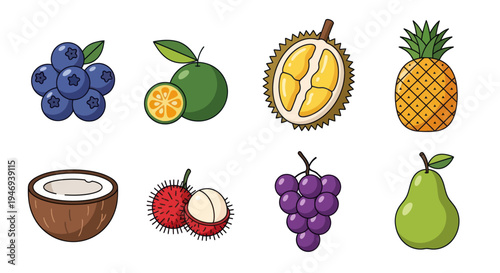 Colorful assortment of fresh fruits