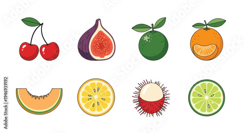 Colorful assortment of fresh fruits