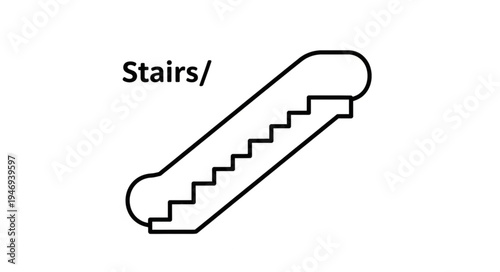 Escalator Icon - A Simple Black and White Illustration.