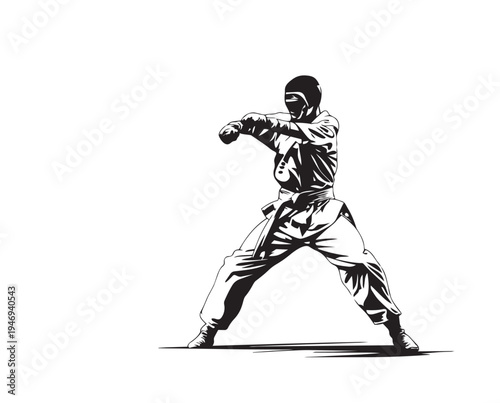 taekwondo athlete silhouette vector