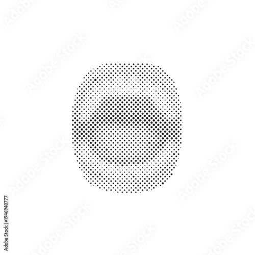 Professional Dental Tooth Illustration in Black and White Halftone Style