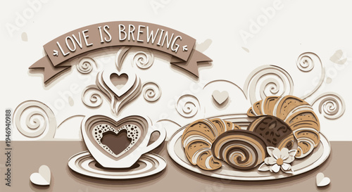 Heartfelt Coffee and Sweet Treats Scene.