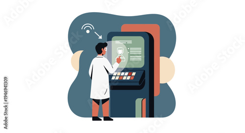 Man interacting with a vending machine.