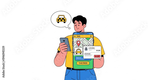 Man holding smartphone and laptop.