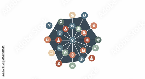 Network connections and social links.