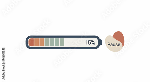 Pause button on progress bar screen.