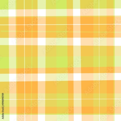 Seamless yellow plaid checkered textile pattern background