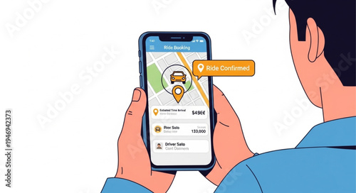 Man holding smartphone with map.