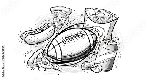 American Football Game Day Food and Drink.