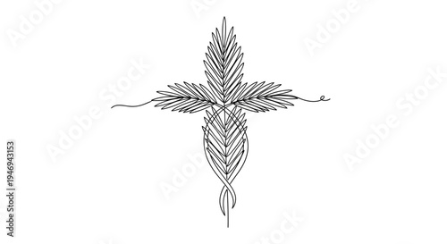 Elegant Palm Leaf Cross - Spiritual and Natural Design