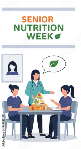 Nutrition Awareness Event Illustrates Senior Dietary Guidance and Food Pyramid Education