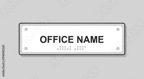 Office Sign Displaying Office Name and Braille for Enhanced Accessibility and Clarity