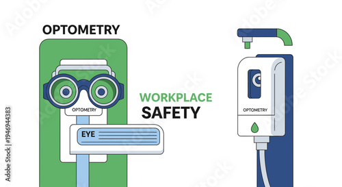 Optometry and Workplace Safety: Modern Vision Care and Hygienic Practices in Illustration