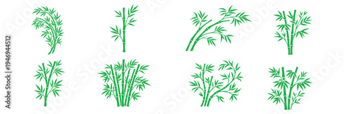 Bamboo Branch and Leaf Vector Collection.