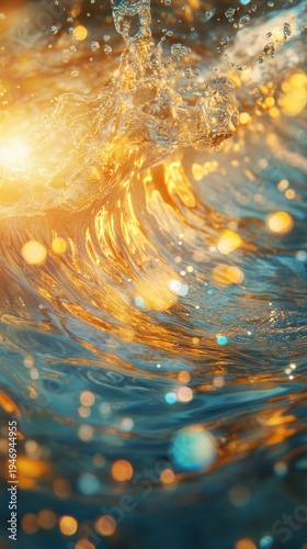 Sunbeams glinting on the water create a dynamic sense of freshness and energy, making them ideal for atmospheric backgrounds in adverts for drinks or summer holidays.