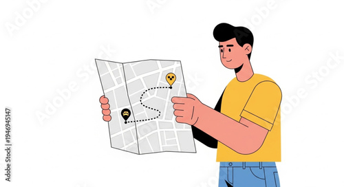 Man looking at a map.