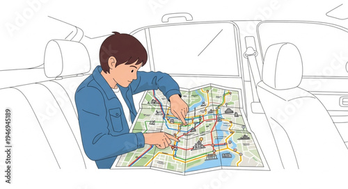 Man looking at a map.