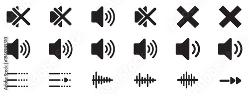  Modern audio level and sound wave equalizer icons for digital media. vector illustration eps 10