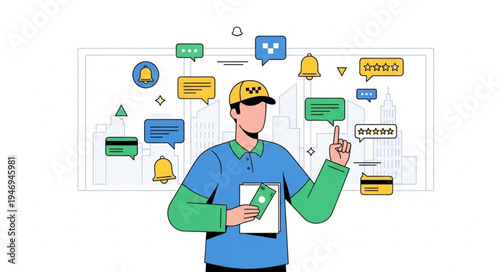 Man holding tablet and pointing.