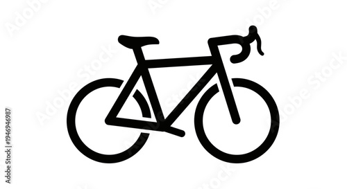 Road bicycle icon, isolated white background.
