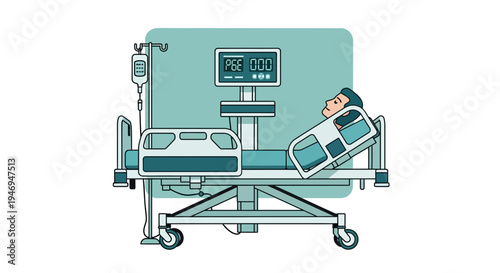 Patient Under Observation in Hospital, Receiving Medical Care and Treatment