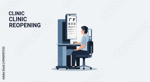 Patient Undergoes Eyesight Examination In A Medical Clinic, Eye Care Professional Checking Vision