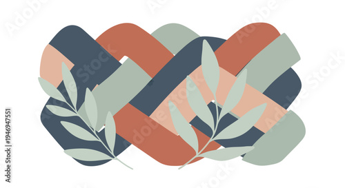 Colorful abstract leaf design pattern.