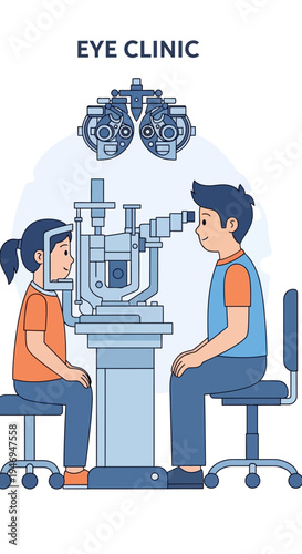 Patient Undergoes Comprehensive Eye Examination in Modern Optometry Clinic with Advanced Equipment