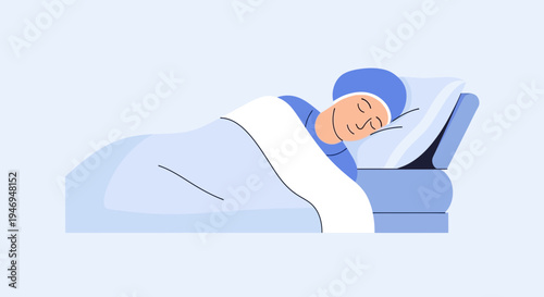 Person Asleep in Bed, Peaceful Resting and Dream State in Cozy and Relaxing Setting