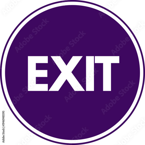 Exit Circle Button Vector Illustration
