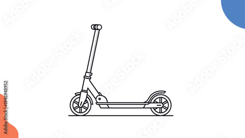 Modern electric kick scooter for urban transportation and eco-friendly commuting, isolated side view.