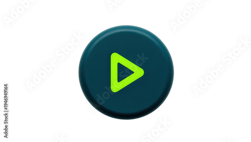 Free Download Isolated modern dark teal circular play button icon for video and audio media player start - GFXLoad