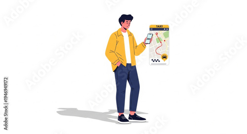 Man Looking at Mobile Phone.