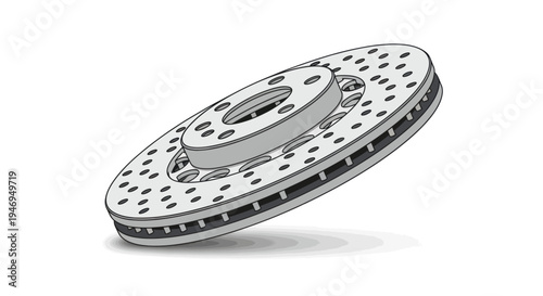 Automotive Brake Disc Rotor Illustration