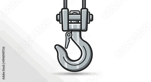 Industrial crane hook ready for heavy lifting operations.