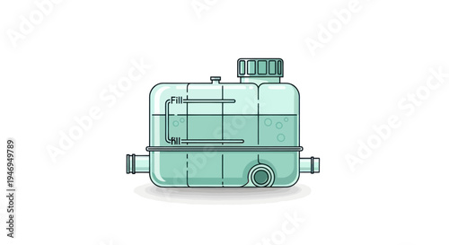 Car Coolant Expansion Tank Icon Vector Illustration