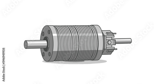 Vector graphic illustration of an industrial electric motor on a white background