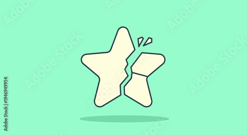 A broken star icon representing failure or a negative rating.