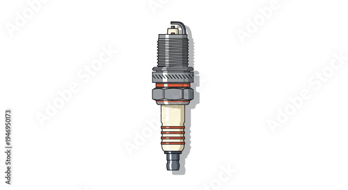 Vector illustration of a spark plug, an essential car engine component.