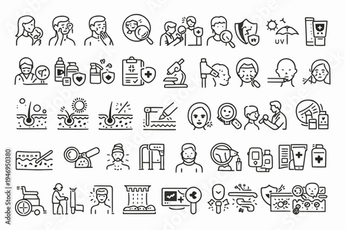 Diverse icons representing various medical and scientific professions and tools