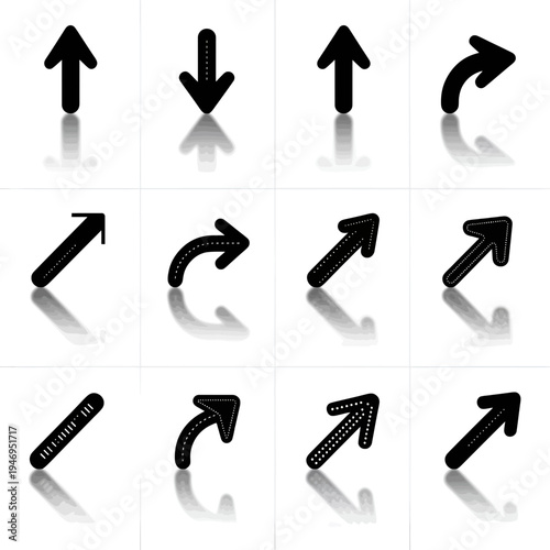 Collection of various arrow symbols pointing in different directions