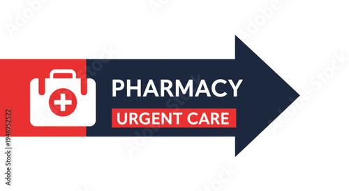 Pharmacy And Urgent Care Services Illustrated With Healthcare Symbol Signage