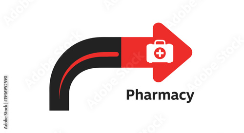 Pharmacy Arrow Design Represents Healthcare, Medicine, And Medical Support